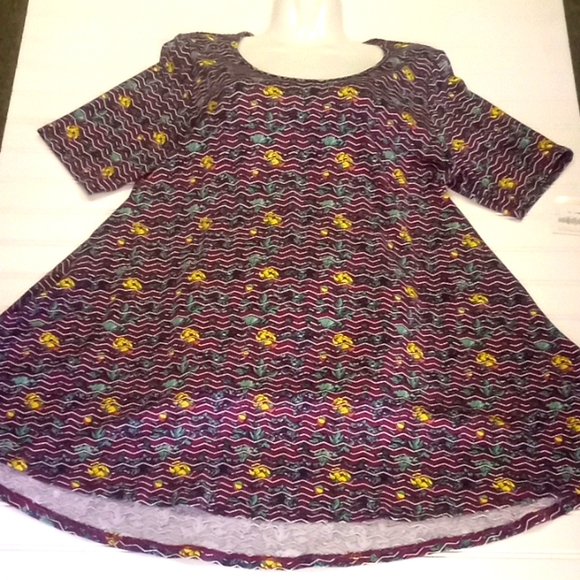 LLR Floral  & Striped Perfect T Tunic Top - Picture 2 of 12